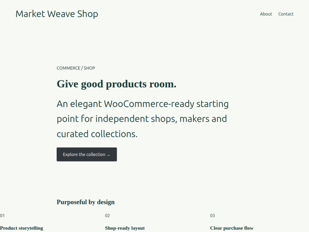 Screenshot of Market Weave WordPress theme